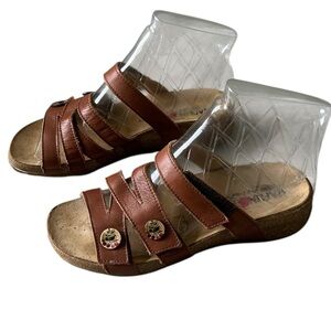 Haflinger Sabrina Flat Sandal Shoe Arch Comfort Support Adjustable Brown Women37